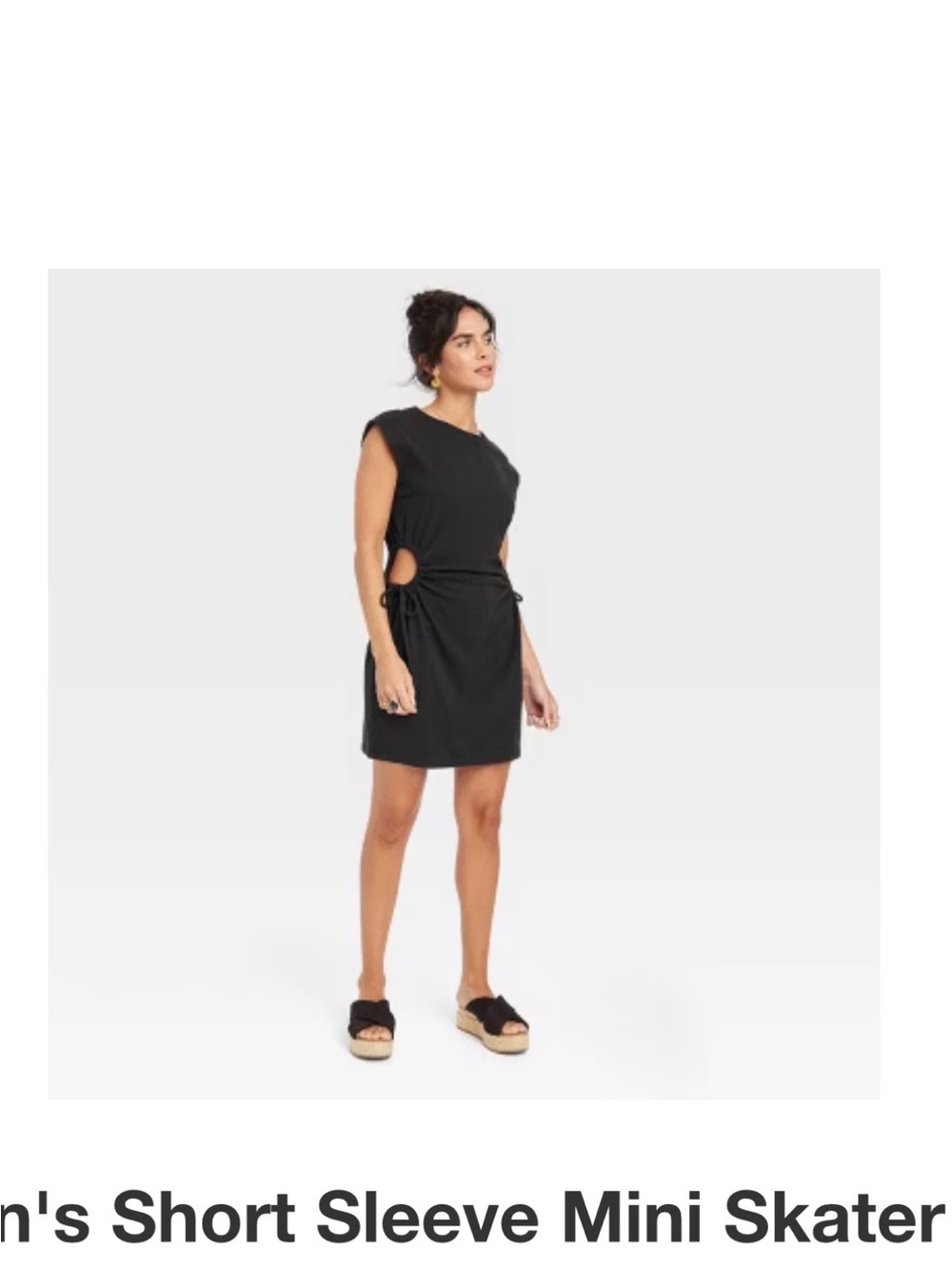 Universal Thread Black Cutout Tie Mini Dress